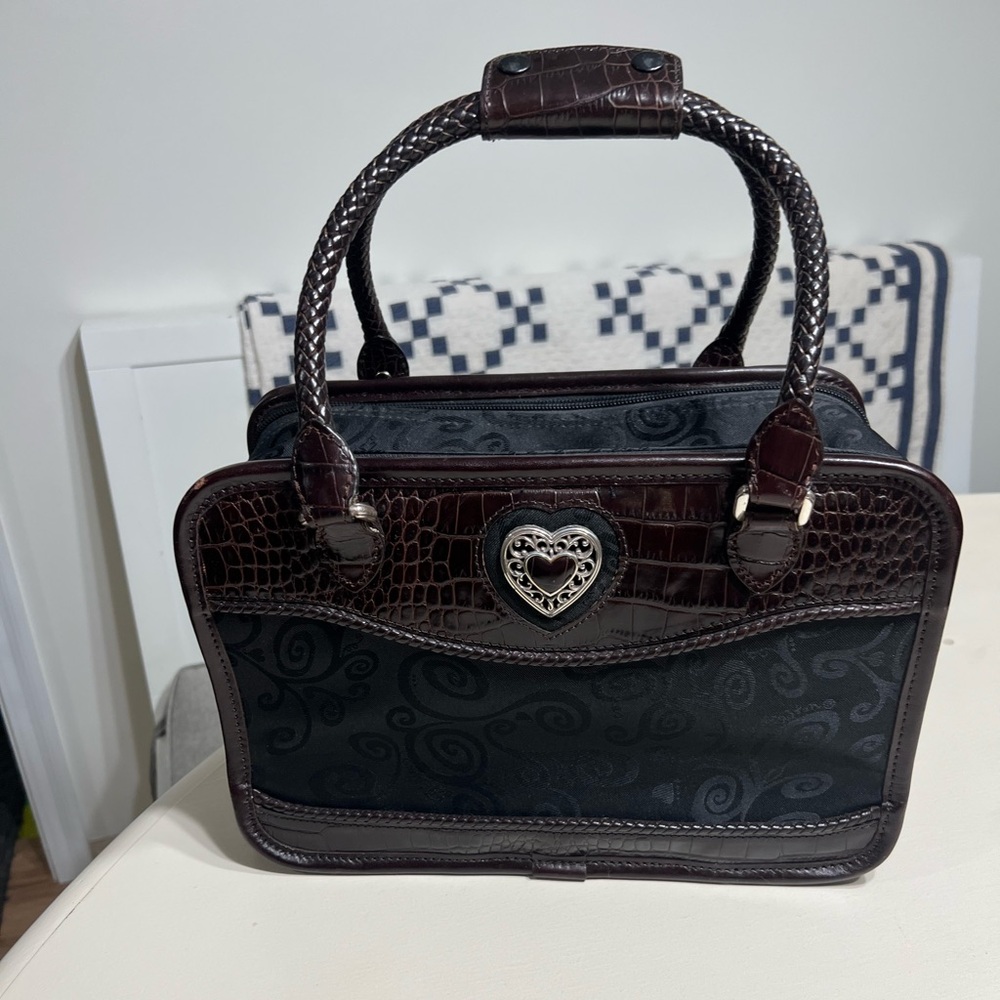 Vintage Brighton Elegant Black and Brown Handbag